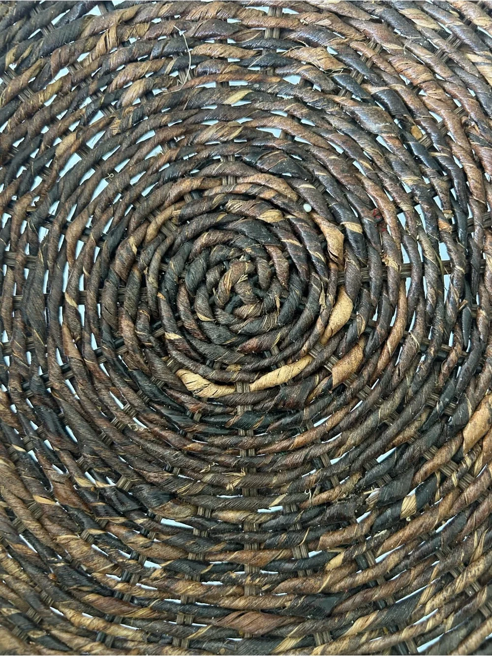 Wicker Woven Pedestal Fruit Bowl Plant Holder Storage Display Boho Basket 15”